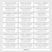 Autocollant étiquette de adresse invité mariage pe (Feuille)