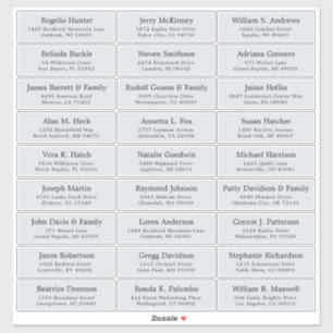 Autocollant étiquette de adresse invité mariage pe