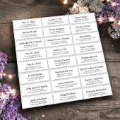 Autocollant étiquette de adresse invité mariage pe