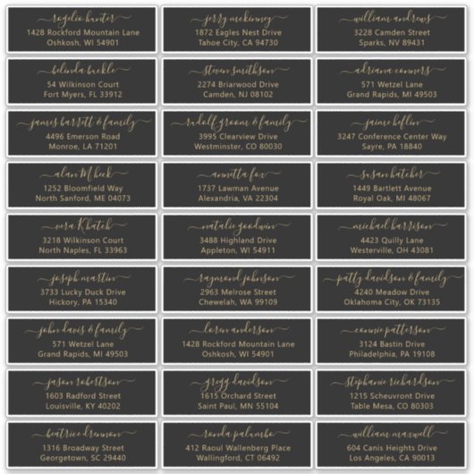 Autocollant étiquette de adresse invité mariage pe (Devant)