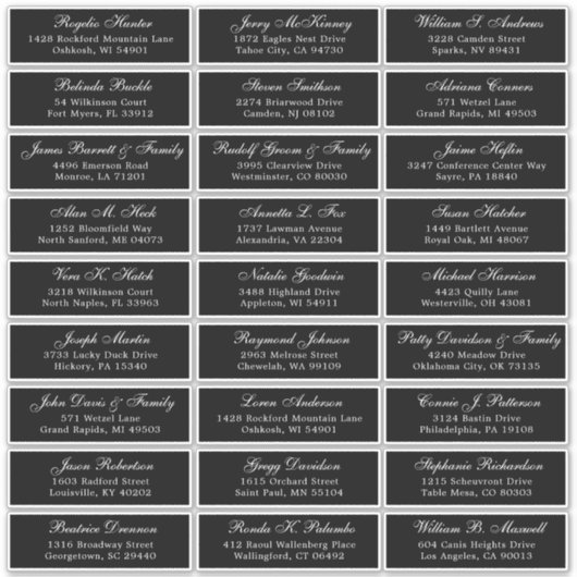 Autocollant étiquette de adresse invité mariage pe (Devant)