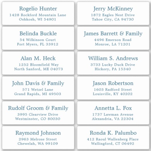 Autocollant étiquette de adresse invité mariage pe (Devant)