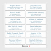 Autocollant étiquette de adresse invité mariage pe (Feuille)