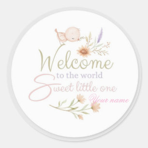 Autocollant / Étiquette de bienvenue pour bébé dou