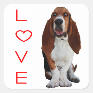 Autocollant / Étiquette de chiot Basset Hound