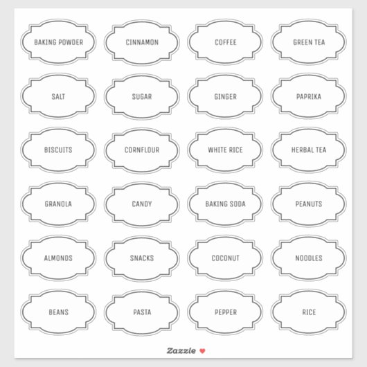 Autocollant Étiquette de cuisine Customisée modern (Feuille)