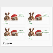 Autocollant Étiquette de Noël Bulldogs (Feuille)