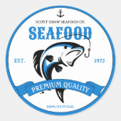 Autocollant Étiquette de produits de la mer (Devant)