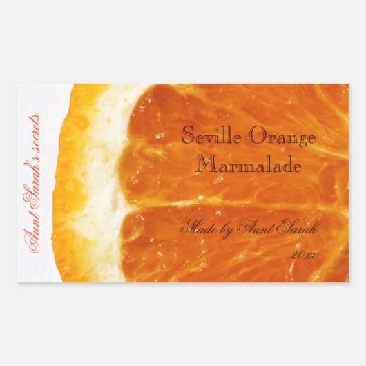 Autocollant étiquette de Séville Orange Marmalade (Devant)