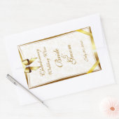 Autocollant Étiquette de vin Mariage or et dentell (Enveloppe)