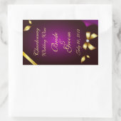 Autocollant Étiquette de vin Mariage violet et or (Sac)