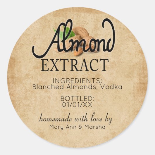 Autocollant Étiquette d'extraction d'amandes (Devant)