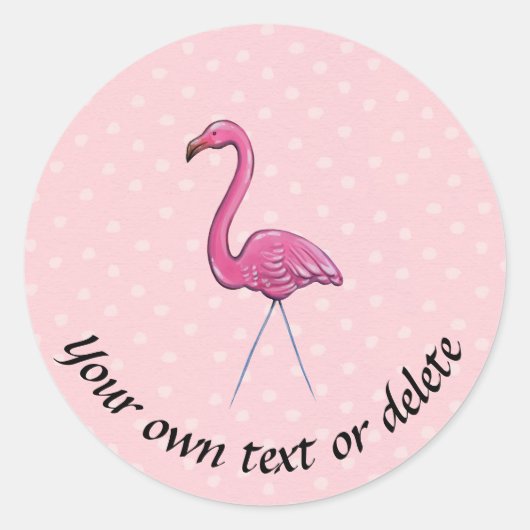 Autocollant étiquette flamingo rose personnalisé (Devant)