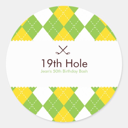 Autocollant Étiquette Jacquard golf (Devant)