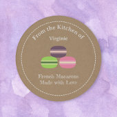Autocollant Étiquette Kraf & Rustic French Macaron