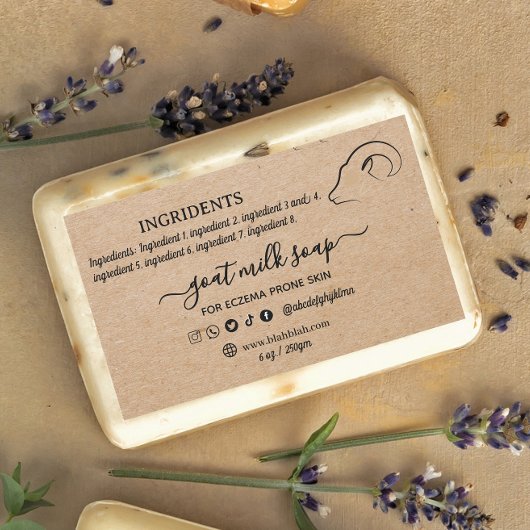 Autocollant Étiquette Kraft fait maison pour savon