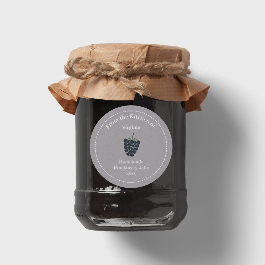 Autocollant Étiquette Kraft & Rustic Blackberry Je