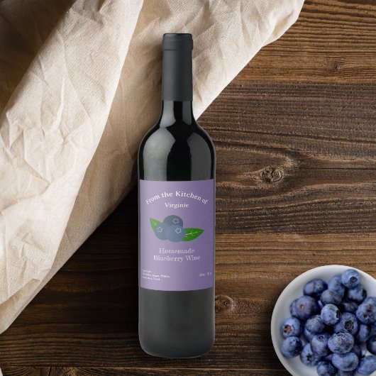 Autocollant Étiquette Kraft & Rustic Blueberry