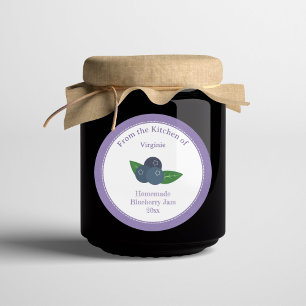 Autocollant Étiquette Kraft Rustic Blueberry