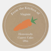 Autocollant Étiquette Kraft & Rustic Carrot Cake (Devant)