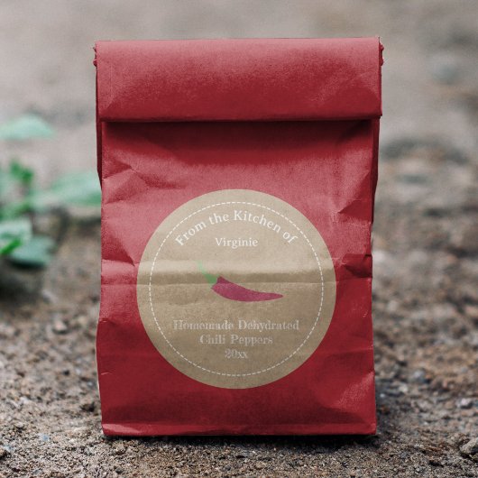 Autocollant Étiquette Kraft & Rustic Chili Peppers