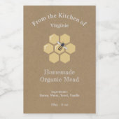 Autocollant Étiquette Kraft & Rustic Honey ou Mead (Étiquettes simples)