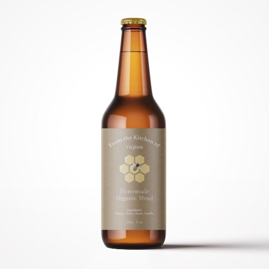 Autocollant Étiquette Kraft & Rustic Honey ou Mead