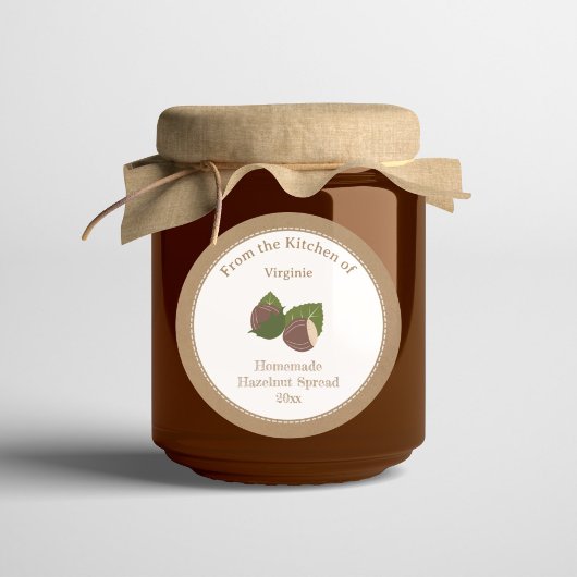 Autocollant Étiquette Kraft Rustic Jam ou Hazelnut