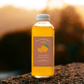 Autocollant Étiquette Kraft & Rustic Orange Jus