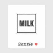 Autocollant étiquette « LAIT » – Design minimalist (Feuille)
