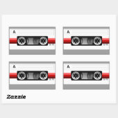 Autocollant étiquette rouge sur cassette (Feuille)