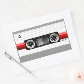 Autocollant étiquette rouge sur cassette (Enveloppe)