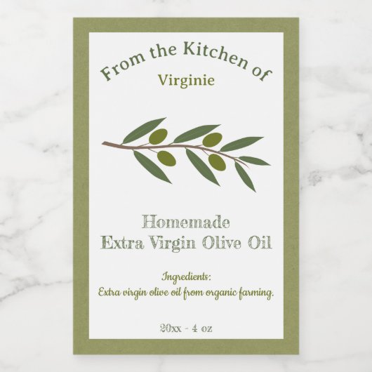 Autocollant Étiquette Rustique à bouteille d'huile (Étiquettes simples)