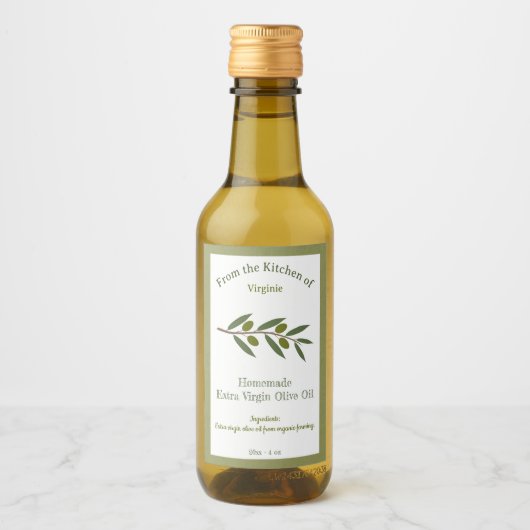 Autocollant Étiquette Rustique à bouteille d'huile (Devant)