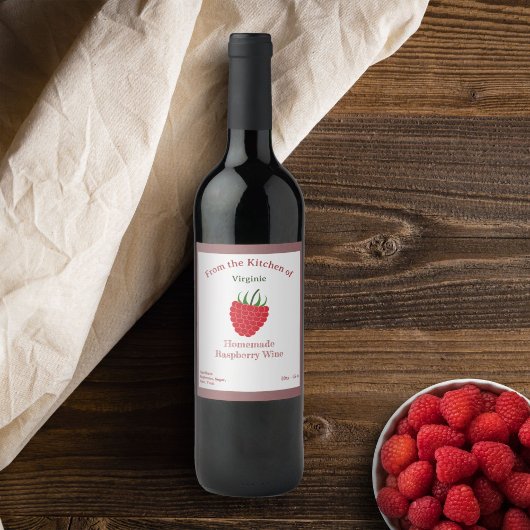 Autocollant Étiquette Rustique à vin de framboise