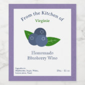 Autocollant Étiquette Rustique Blueberry Wine Bott (Étiquettes simples)