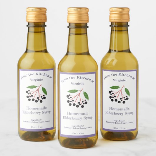 Autocollant Étiquette Rustique de sirop d'airelle (Bouteilles)