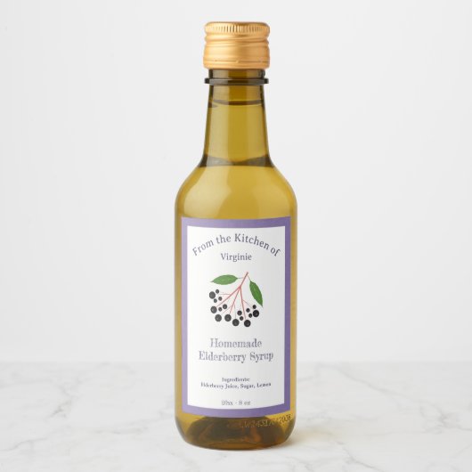 Autocollant Étiquette Rustique de sirop d'airelle (Devant)