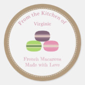 Autocollant Étiquette rustique français Macarons (Devant)