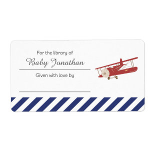 Autocollant Étiquette vintage Plane
