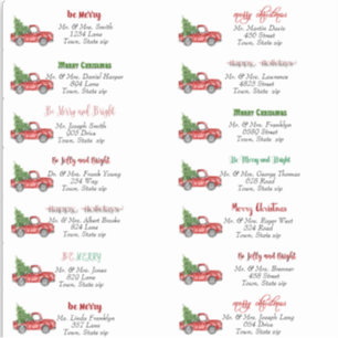 Autocollant Étiquettes de adresse de camion rouge