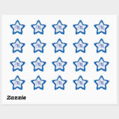 Autocollant étoile bleu violet Monogramme (Feuille)