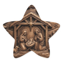Autocollant étoile de la naissance de Jésus avec s