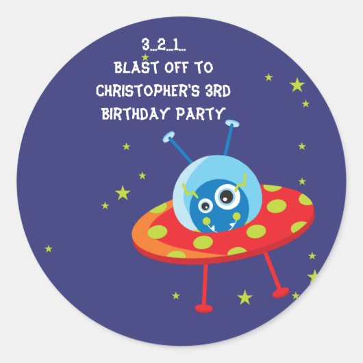 Autocollant étranger de fête d'anniversaire de (Devant)