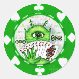 Autocollant étranger de jeton de poker