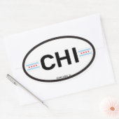 Autocollant Euro-Oval de Chicago (Enveloppe)