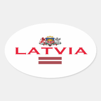 Autocollant européen style ovale Lettonie