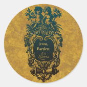 Autocollant Ex Libris Cartouche & Cherubs (Devant)