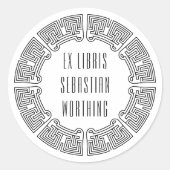 Autocollant Ex Libris de labyrinthe de science-fic (Devant)
