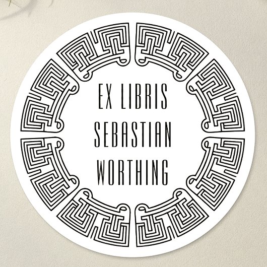 Autocollant Ex Libris de labyrinthe de science-fic